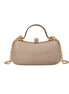 HOOPZOZA Fashionable Evening Bag handheld Crossbody or Shoulder Bag Wedding Clutches Women's Dinner Bag Party Dinner or Prom Purse Gold  - Image 1
