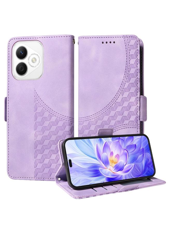 Green Tiger Case For Honor X60i Embossed Rhombus Starry Leather Phone Case - Image 1