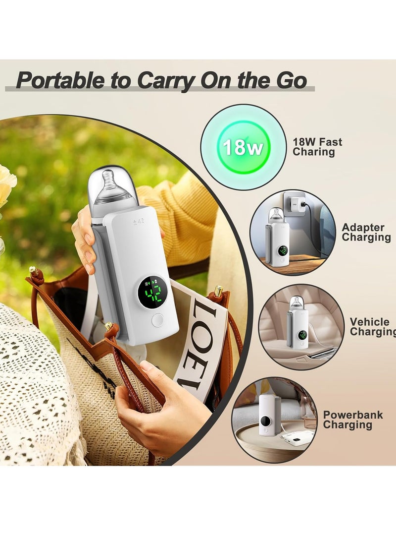Portable Bottle Warmer for Travel, Rapid Warming with Battery-Powered Temperature Display, Waterless Milk Warming for Comfortable Baby Feeding On The Go - Image 3