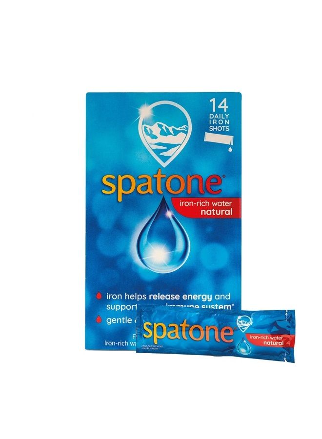 Spatone نيلسونز سباتون مكمل الحديد الطبيعي 100% للجميع فوق سن عامين 14 كيس - Image 1
