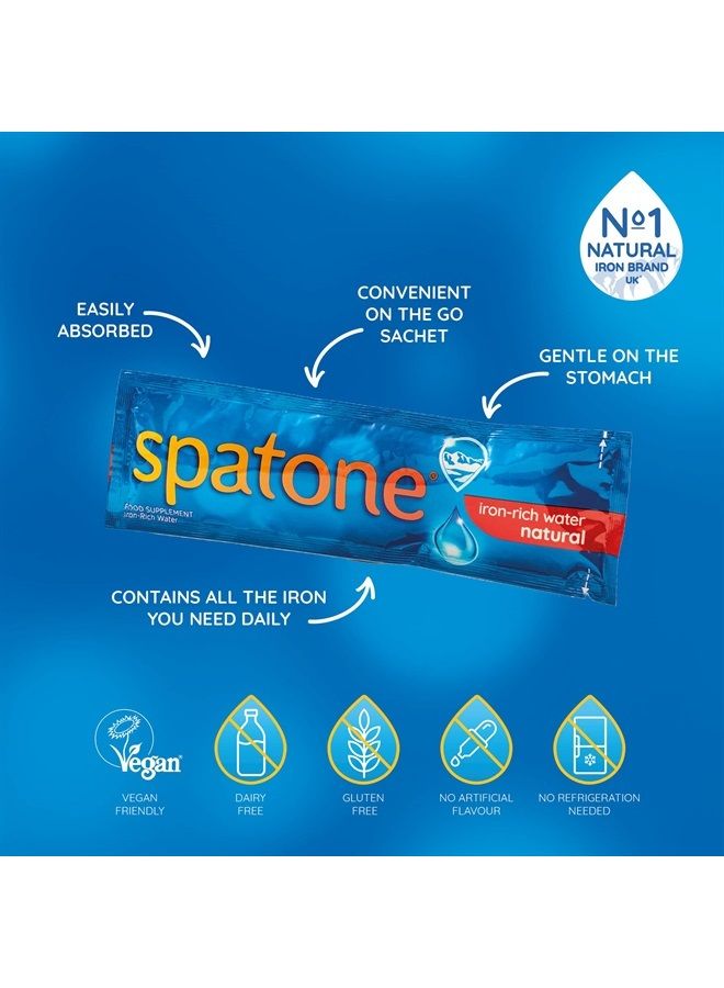 Spatone نيلسونز سباتون مكمل الحديد الطبيعي 100% للجميع فوق سن عامين 14 كيس - Image 2