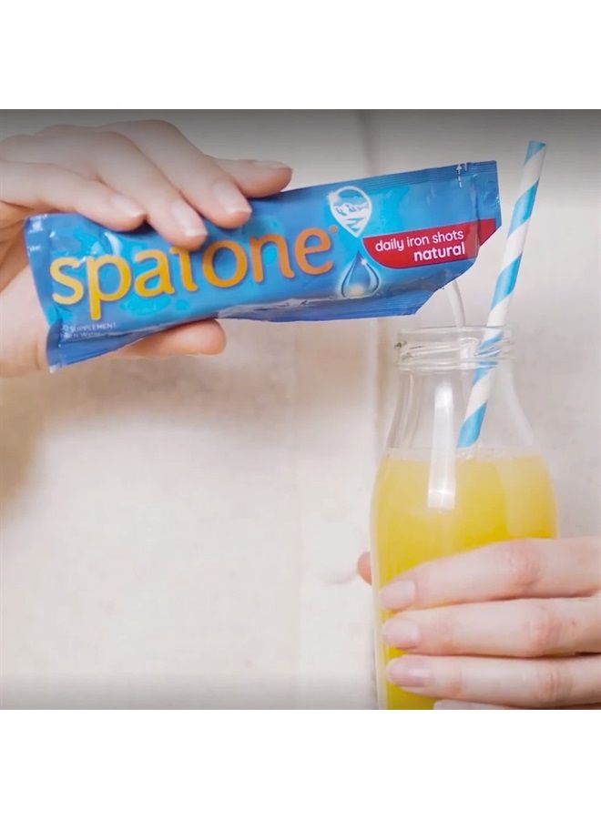 Spatone نيلسونز سباتون مكمل الحديد الطبيعي 100% للجميع فوق سن عامين 14 كيس - Image 3