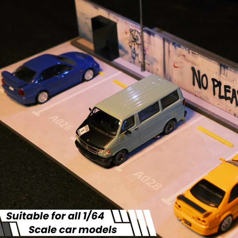 SUNFATT Display Case for Hot Wheels,1/64 Diorama Display Case,Graffiti Scene with LED,Display for 1/64 Diorama Matchbox & Hot Wheels Cars - Image 3