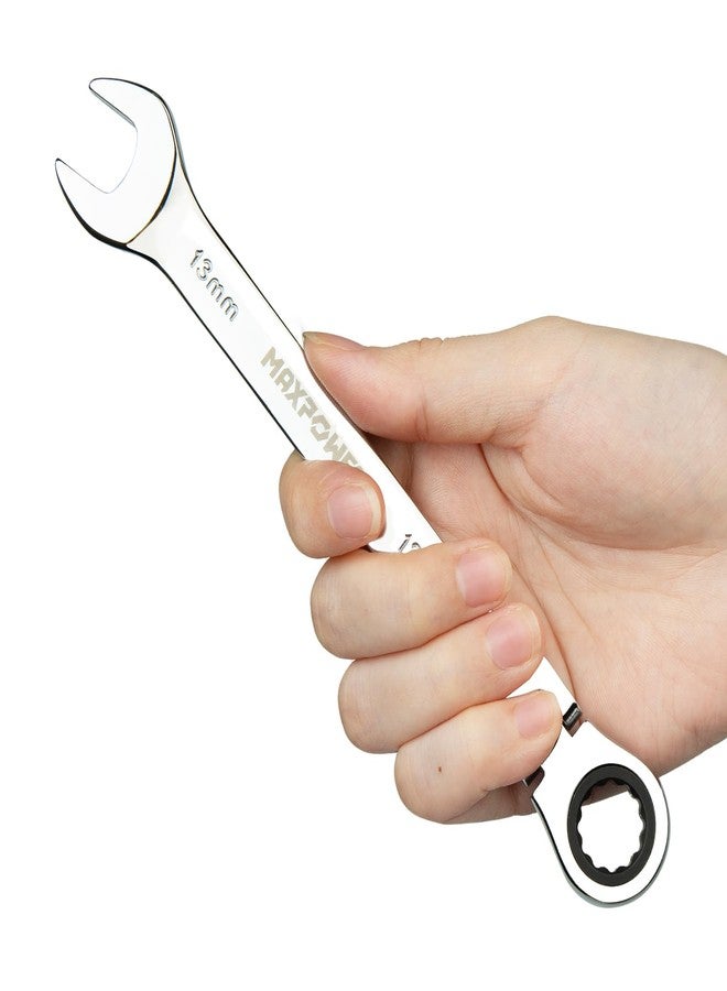 MAXPOWER 13mm Flexible Gear Wrench, Industrial Grade Ratchet Combination Spanner, Forged Heat-Treated Cr-V Steel 12 Point Flex-Head, Metric - Image 5
