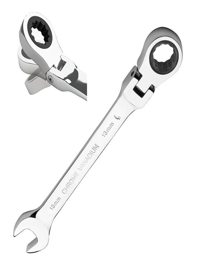 MAXPOWER 13mm Flexible Gear Wrench, Industrial Grade Ratchet Combination Spanner, Forged Heat-Treated Cr-V Steel 12 Point Flex-Head, Metric - Image 1