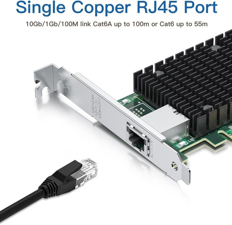 HYFIBER H!Fiber 10Gb RJ45 PCI-E Network Card NIC, Compare to Intel X540-T1, with Intel X540-BT2 Chip, Single RJ45 Ports, PCI Express X8, Ethernet Converged Network Adapter Support Windows/Linux/VMware - Image 3