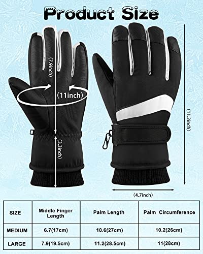 ONESING Ski Gloves Women -30°F Waterproof Winter Gloves Touchscreen Snow Gloves Women Men Warm Windproof Snowboard Gloves for Cold Weather - Image 3