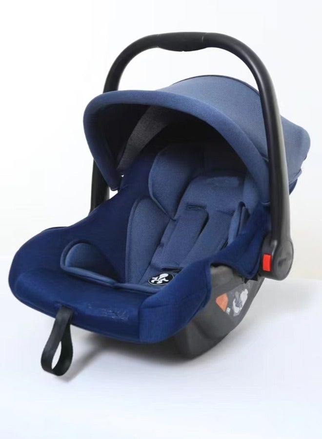 3 in 1 Multi Purpose Baby Carry Cot  for Car Seat with Handle, Canopy, Adjustable Handle, 3 Point Safety Belt Rocker for Infant Baby Carry Cot for New Born Baby 0 to 15 Months   Blue  - Image 1