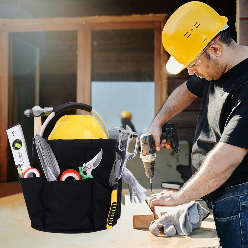 Serplex 17L Collapsible Tool Bag with Lift Handle Waterproof 600D Oxfold Cloth Foldable Garden Tool Bag Outdoor Camping Garden Harvest Basket Multi Pocket Organizer Basket Tool Organizer - Image 5