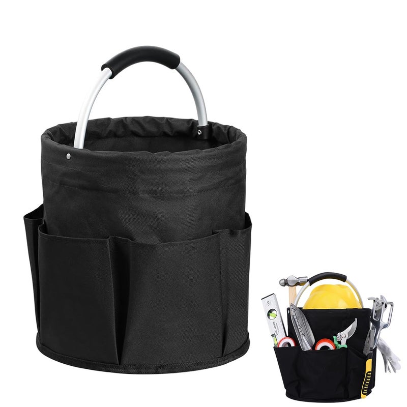 Serplex 17L Collapsible Tool Bag with Lift Handle Waterproof 600D Oxfold Cloth Foldable Garden Tool Bag Outdoor Camping Garden Harvest Basket Multi Pocket Organizer Basket Tool Organizer - Image 1