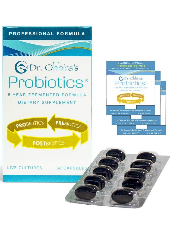 essential formulas - Dr. Ohhira Probiotics Professional Formula 60 Capsules With Bonus 3 Travel Size Samples (6 Capsules Bonus) - Image 1