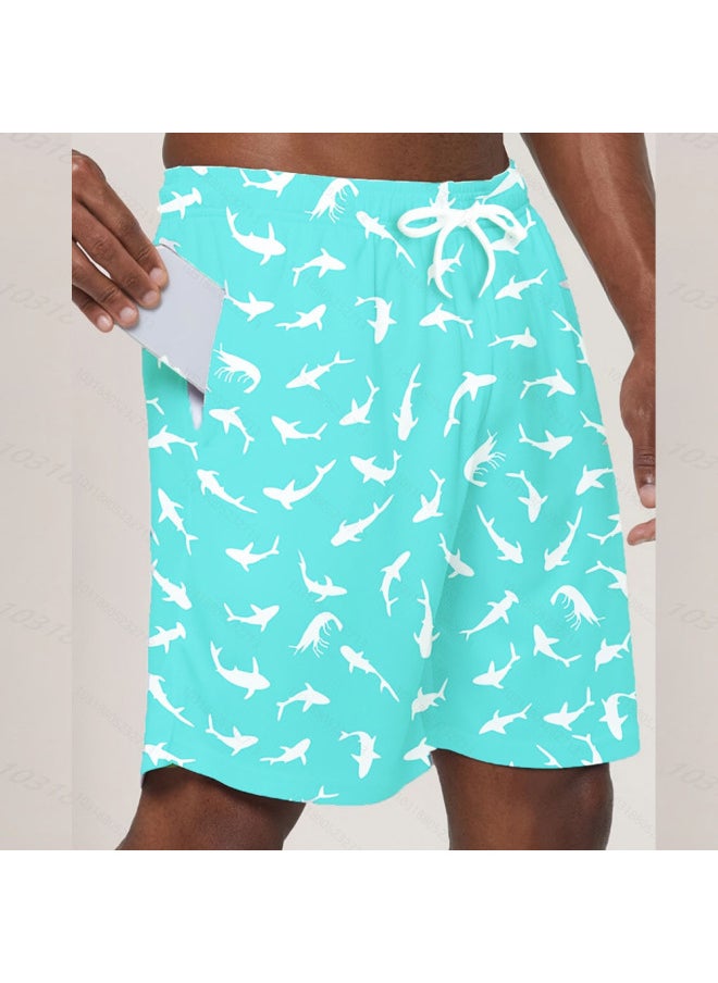 Generic - Men's Swimming Trunks Hot Spring Show Big 4 Points Anti-embarrassment Digital Shorts 3d Custom 2024 Summer Polyester Men's Beach Pants-Color:A16- - Image 1