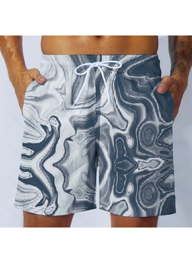 Generic - Men's Swimming Trunks Hot Spring Show Big 4 Points Anti-embarrassment Digital Shorts 3d Custom 2024 Summer Polyester Men's Beach Pants-Color:A16- - Image 1