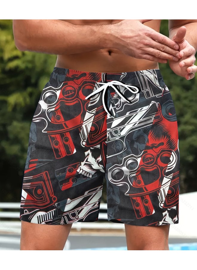 Generic - Men's Swimming Trunks Hot Spring Show Big 4 Points Anti-embarrassment Digital Shorts 3d Custom 2024 Summer Polyester Men's Beach Pants-Color:A16- - Image 1