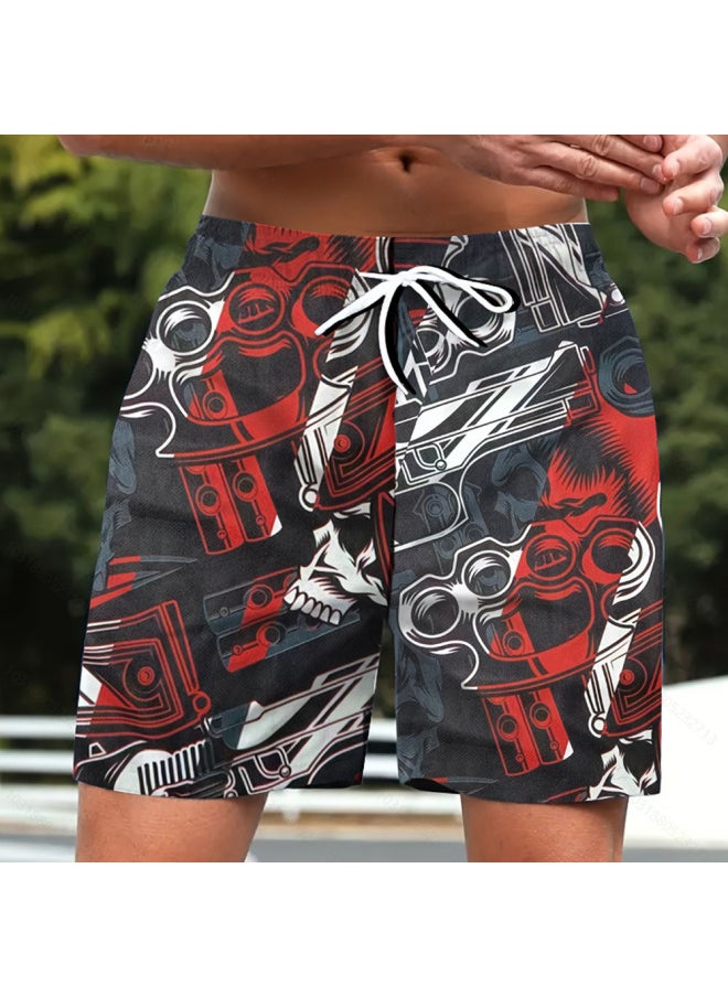 Generic - Men's Swimming Trunks Hot Spring Show Big 4 Points Anti-embarrassment Digital Shorts 3d Custom 2024 Summer Polyester Men's Beach Pants-Color:A16- - Image 1