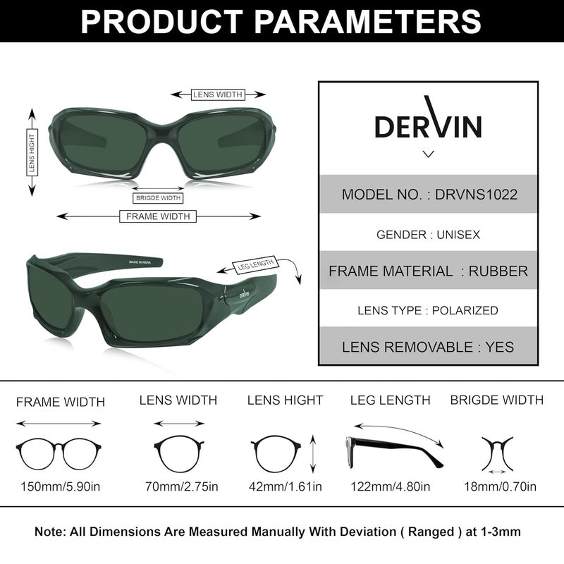 Dervin UV Protected Polarized Sports Sunglasses for Men & Women Driving Cycling Fishing Cricket Sunglasses - Image 5
