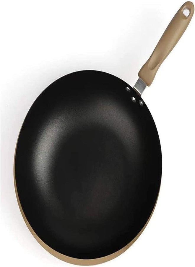 Olpad Deep Nonstick Frying Pan with Lid, 11-Inch Champagne Gold Stir Fry Pan Wok, Hard Anodized Skillet with Spatula Rest Handle, Induction Compatible, PFOA Free, Easy Clean Sauté Pan for All Stovetops - Image 3