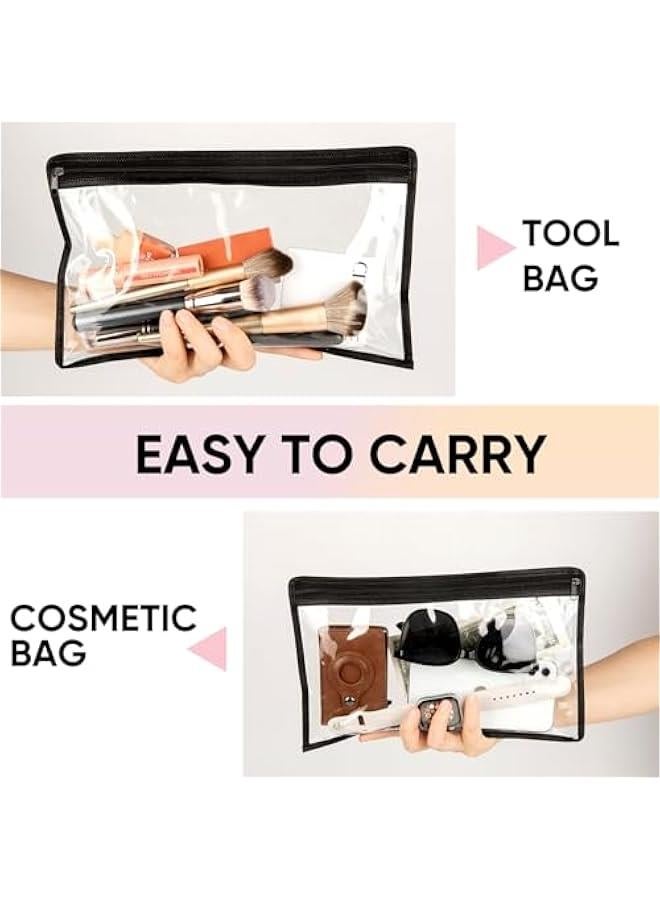 Arabest Clear Zipper Pouches for Pencils, Makeup, and Bills, Set of 8, Versatile Organizational Bags (11.5 inches x 7 inches)  - Image 2