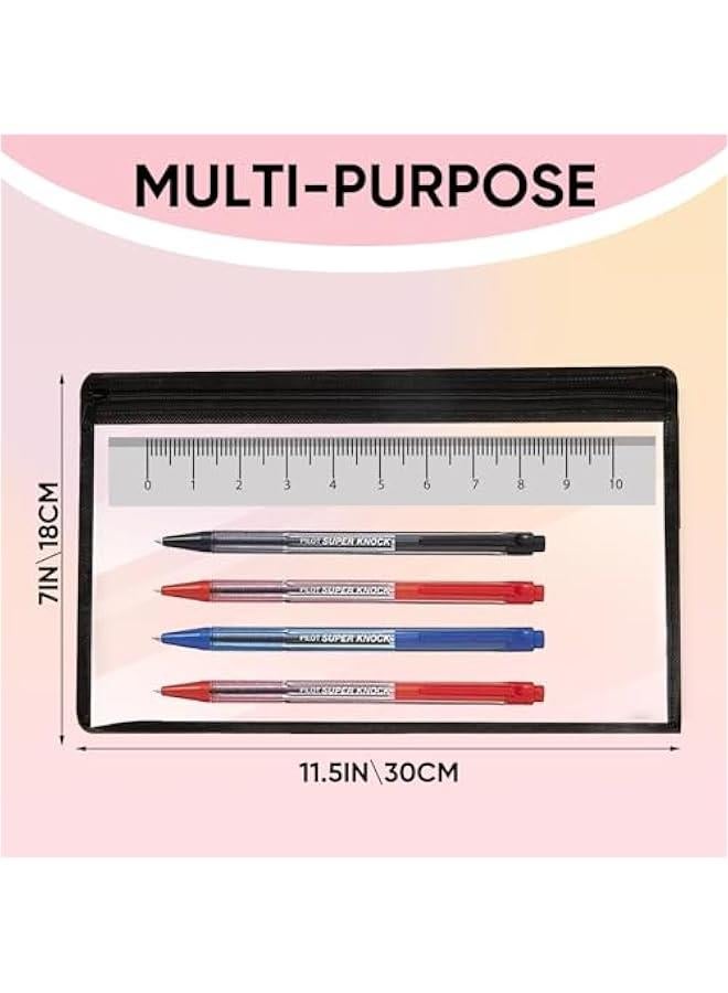 Arabest Clear Zipper Pouches for Pencils, Makeup, and Bills, Set of 8, Versatile Organizational Bags (11.5 inches x 7 inches)  - Image 3