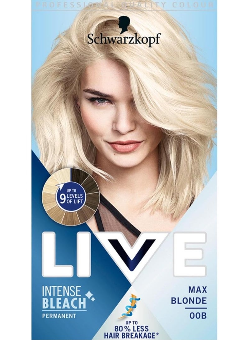 Intense Lightener Max Blonde Permanent Bleach Hair Dye 00B  Colour Nourishing Hair Dye for Cool Blondes Long Lasting With Less Brassiness
