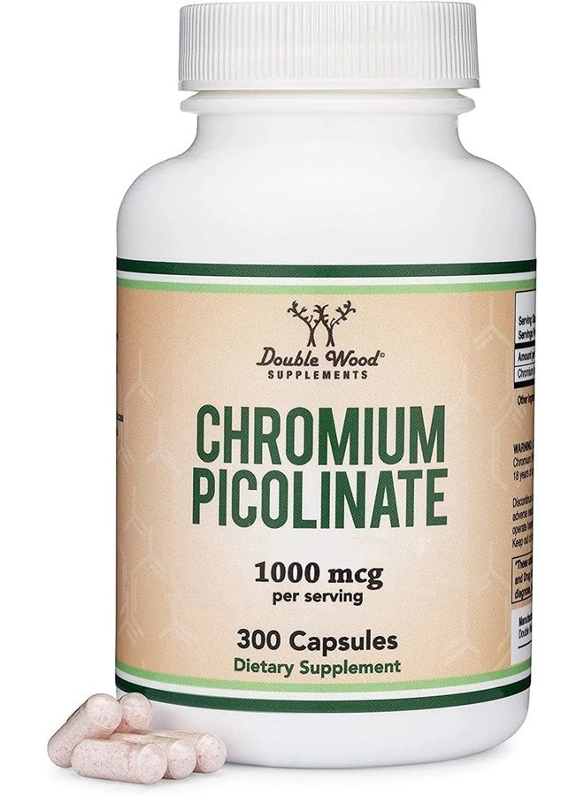 Double Wood Supplements Chromium Picolinate 1000mcg for Healthy Weight Management (High Absorption and Bioavailability) (300 Vegan Safe Capsules, Non-GMO, Gluten Free, Manufactured in The USA) by Double Wood Supplements - Image 1