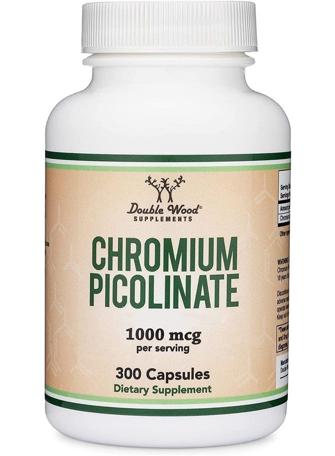 Double Wood Supplements Chromium Picolinate 1000mcg for Healthy Weight Management (High Absorption and Bioavailability) (300 Vegan Safe Capsules, Non-GMO, Gluten Free, Manufactured in The USA) by Double Wood Supplements - Image 4