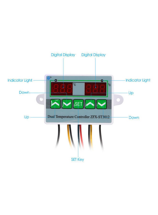 NIBEMINENT Dual Temperature Controller with LED Display Multicolour - Image 3