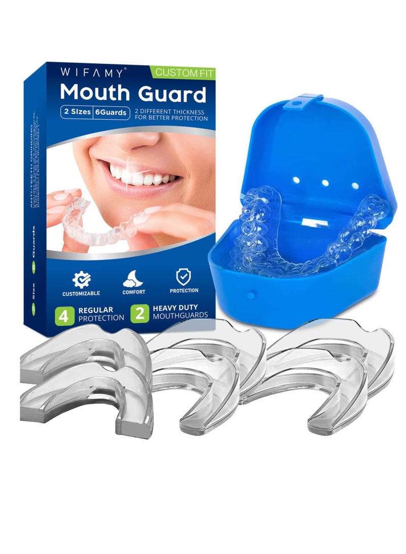 Wifamy Wifamy Mouth Guard for Clenching Teeth at Night, Sport Athletic, Whitening Tray, Including 4 Regular and 2 Heavy Duty Guard - Image 1