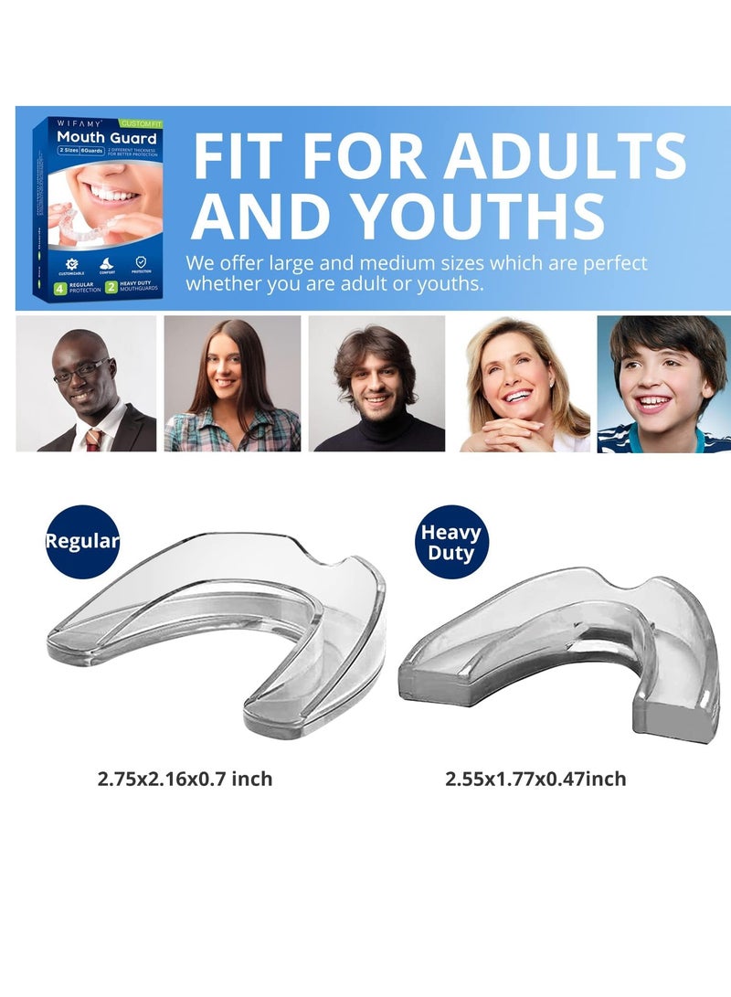 Wifamy Wifamy Mouth Guard for Clenching Teeth at Night, Sport Athletic, Whitening Tray, Including 4 Regular and 2 Heavy Duty Guard - Image 2