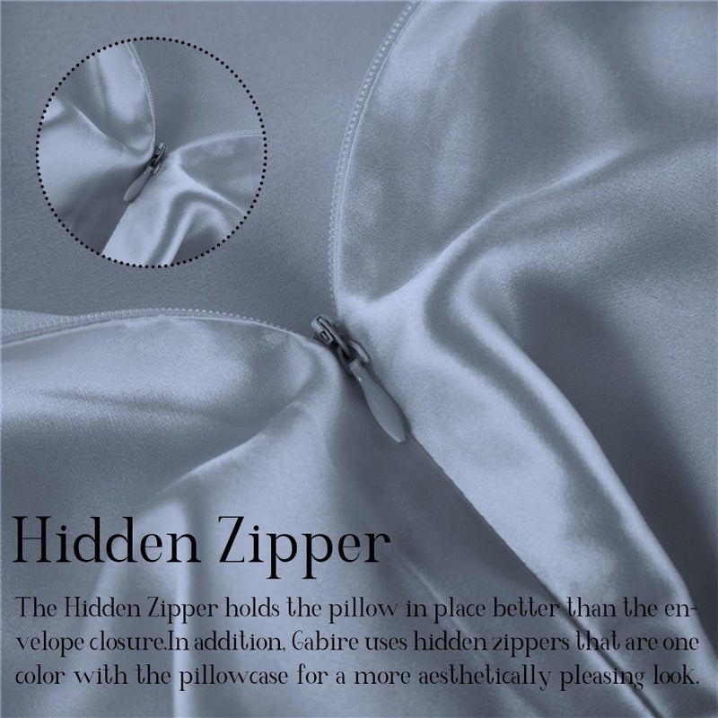 Gabire Mulberry Silk Pillowcase for Hair and Skin Prevent Acne Pillow Cases Both Sides Real Silk Pillowcases Organic Silk Pillowcase with Hidden Zipper  Dusty Blue  King (20""?36"") - Image 4