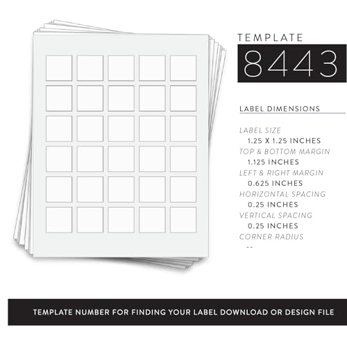 Dashleigh 300 Waterproof Labels for 15 ml Bottles, 1.25 x 1.25 in. | Square, Waterproof White Vinyl for Inkjet Printers - Image 2