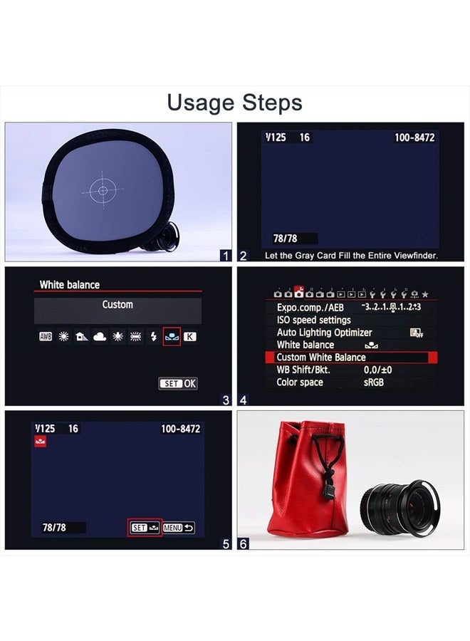 Sedremm Gray/White Balance Card,24x24Inch (60x60cm) Portable Focus Board Two Sides Double Face 18% Grey/White Balance Reference Card with Carry Pouch for Canon Nikon Sony - Image 4