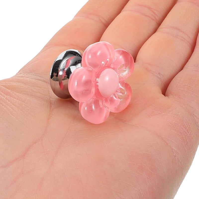 Garneck 2pcs Flower-shaped Toilet Flush Button Pushers Bathroom Toilet Tank Button Assistants Rose Red Color for Home Use - Image 5