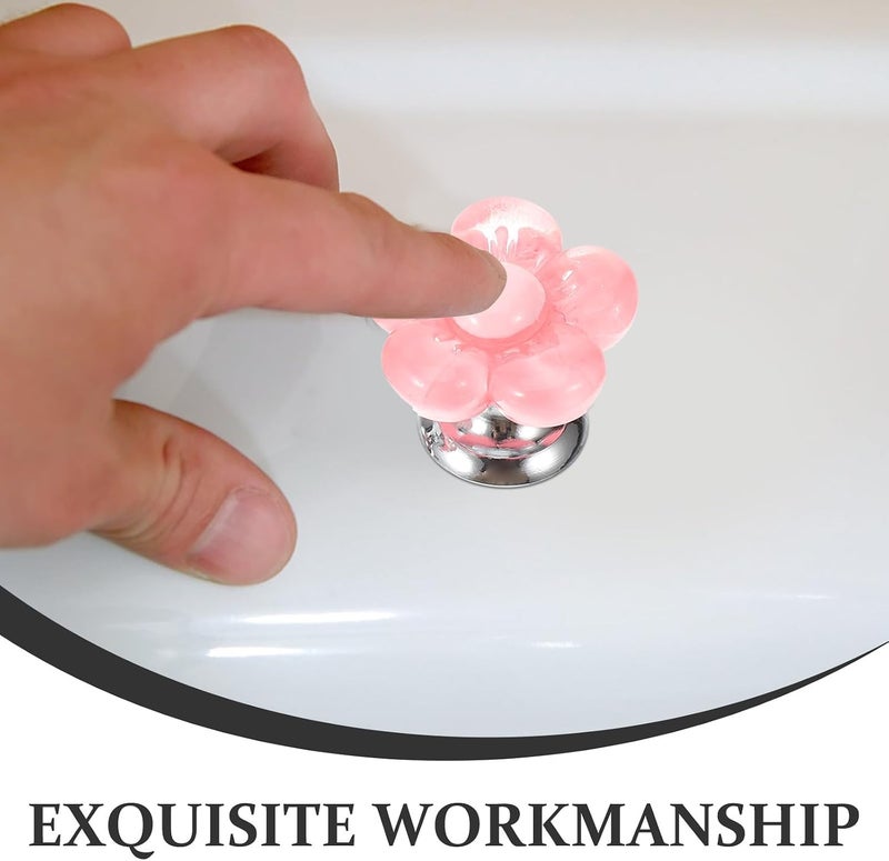 Garneck 2pcs Flower-shaped Toilet Flush Button Pushers Bathroom Toilet Tank Button Assistants Rose Red Color for Home Use - Image 3