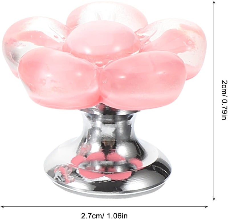 Garneck 2pcs Flower-shaped Toilet Flush Button Pushers Bathroom Toilet Tank Button Assistants Rose Red Color for Home Use - Image 2