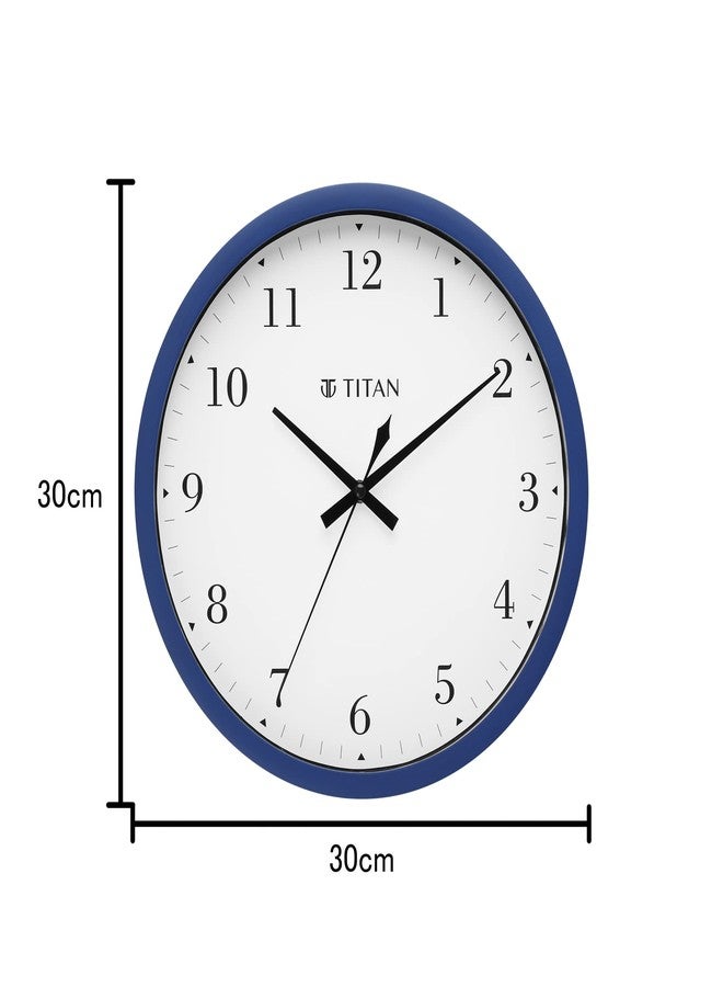 Titan Classic Blue Wall Clock with Silent Sweep Technology - 30.0 cm x 30.0 cm (Medium) - Image 4