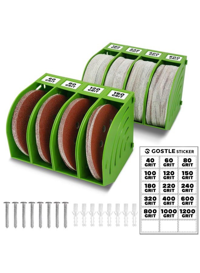 gostle Professional Sanding Discs Tool Storage Boxes Set - Efficient Organization, Offset Snap-On Connection, Grit Classification, Space-Saving Design, Versatile Application - 8 boxes - Image 1