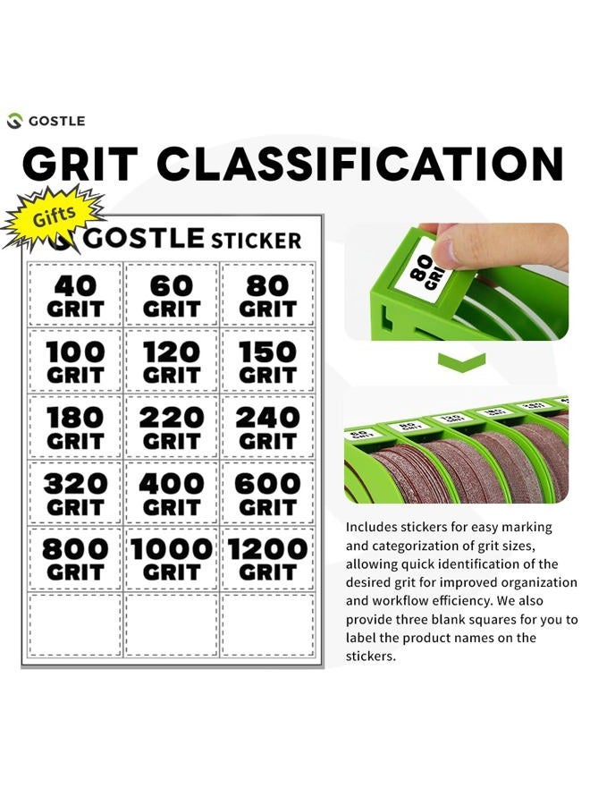 gostle Professional Sanding Discs Tool Storage Boxes Set - Efficient Organization, Offset Snap-On Connection, Grit Classification, Space-Saving Design, Versatile Application - 8 boxes - Image 5