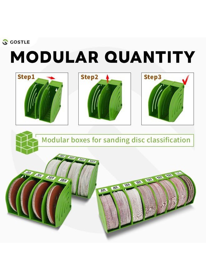 gostle Professional Sanding Discs Tool Storage Boxes Set - Efficient Organization, Offset Snap-On Connection, Grit Classification, Space-Saving Design, Versatile Application - 8 boxes - Image 3