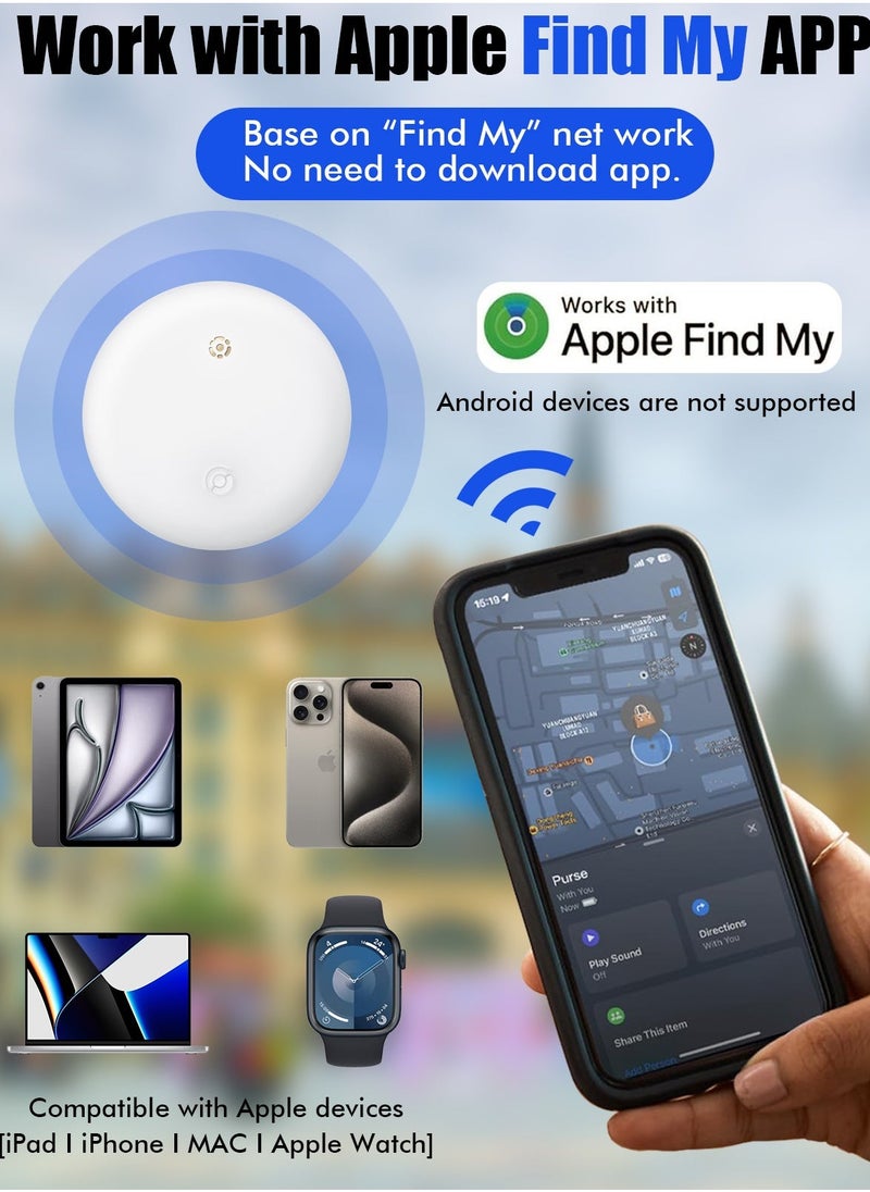 XQOOPS XQOOPS Smart Tracker Item Finder for Apple Find My (iOS Only), Super MINI Size Key Finder Item Locator for Luggage,Wallet,Bicycle and More, IPX6 Waterproof Works Like Apple Airtag(White-1 Pack)  - Image 4