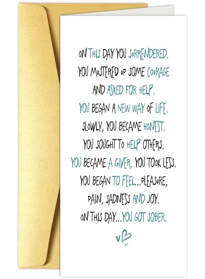 Obbyidk Poem Sobriety Card for Men Women, Sober Anniversary Card for Him Her, Sobriety Birthday Card, Sobriety Gift, On This Day You Got Sober - Image 1