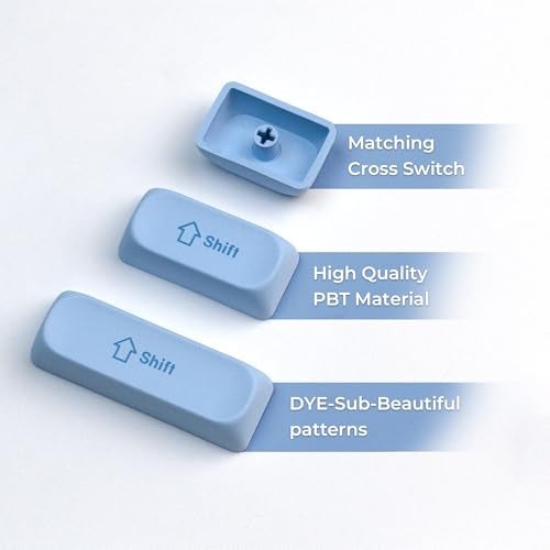 OHY XVX Dolphin Theme PBT Dye-Sub Keycaps Set, 145-Key Blue Custom Keycaps for 75% Mechanical Keyboards (Compatible with Cherry MX/Gateron Switches & Mac/Windows PC) - Image 5