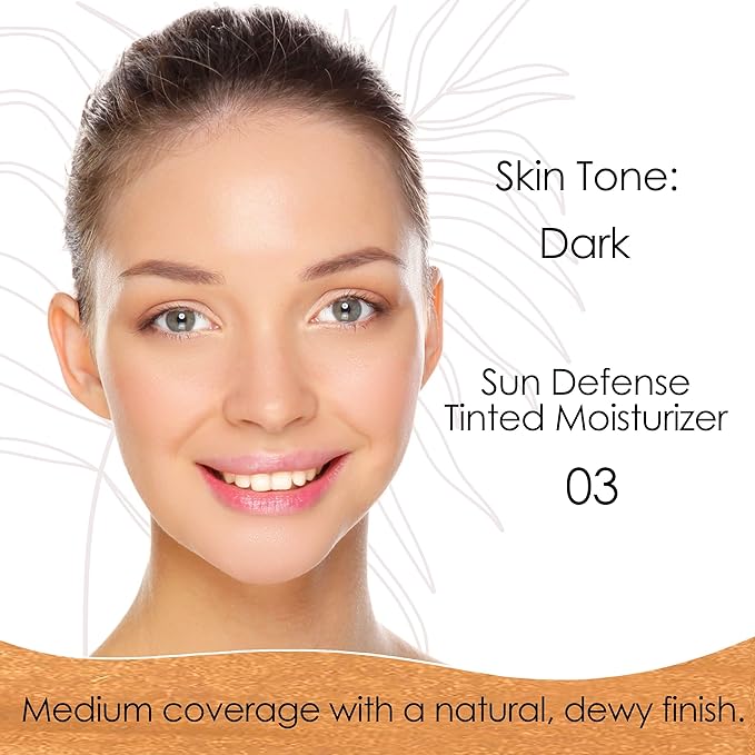 Bodyography Sun Defense Tinted Facial Moisturiser Skin Tint with SPF 12 Hydrating Lightweight Tinted Moisturiser Medium Coverage Includes Brush Applicator Vegan CrueltyFree Dark 30ml - Image 3