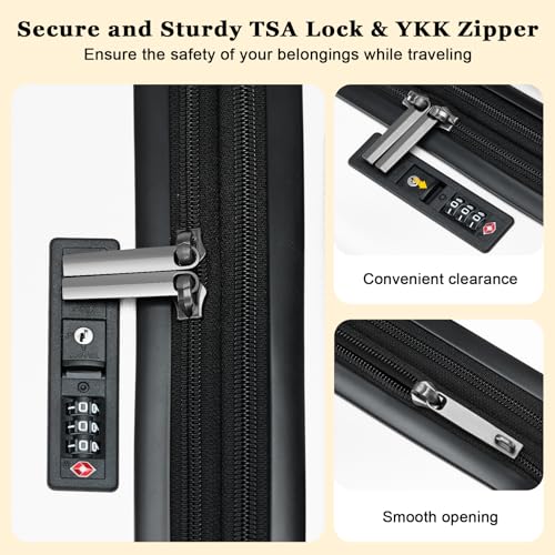 CENSIEN 16 Inch Carry On Luggage Airline Approved, Expandable Lightweight ABS+PC Hard Shell Suitcases with 360° Spinner Wheels, TSA Lock, YKK Zippers (White, 1 PC) - Image 4