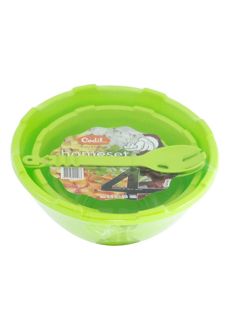 Codil Codil 3 Piece Salad Bowls with Tong Set  - Image 1