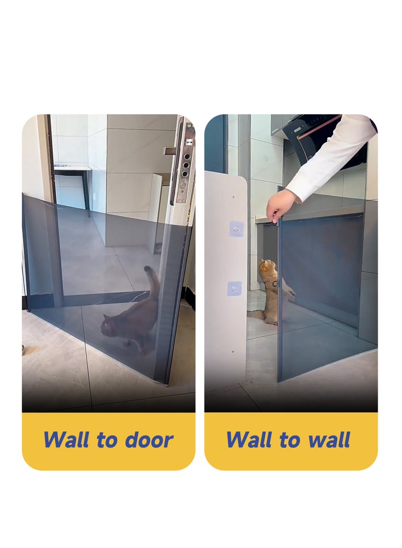 أفضل شراء بوابة حيوانات أليفة قابلة للسحب، بارتفاع 78 سم وعرض 130 سم، بدون حفر، مزودة بقضبان دعم، مصنوعة من قماش متين، بوابة أمان للحيوانات الأليفة، مانعة للهروب، مناسبة للمداخل والسلالم والممرات، للاستخدام الداخلي والخارجي - Image 5