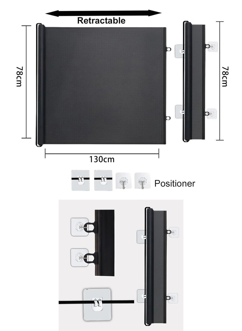 أفضل شراء بوابة حيوانات أليفة قابلة للسحب، بارتفاع 78 سم وعرض 130 سم، بدون حفر، مزودة بقضبان دعم، مصنوعة من قماش متين، بوابة أمان للحيوانات الأليفة، مانعة للهروب، مناسبة للمداخل والسلالم والممرات، للاستخدام الداخلي والخارجي - Image 2