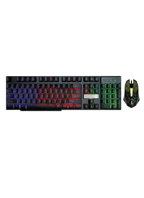 USB Rainbow Backlit Gaming Keyboard And Mouse Set