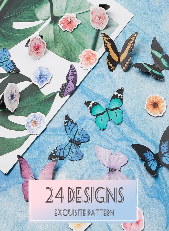 Faccito 24 Pieces Butterfly Magnetic Bookmarks Cute Magnet Page Foldable Page Markers Flower Butterfly Bookmarks Clip for Women Students Book Lovers Reading, Office Christmas Supplies Gifts - Image 4