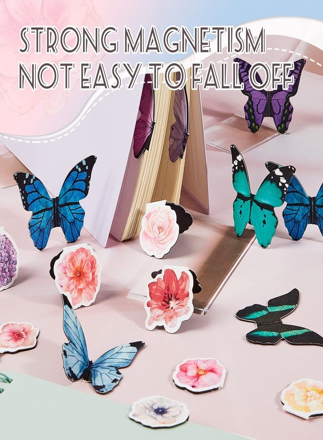 Faccito 24 Pieces Butterfly Magnetic Bookmarks Cute Magnet Page Foldable Page Markers Flower Butterfly Bookmarks Clip for Women Students Book Lovers Reading, Office Christmas Supplies Gifts - Image 5